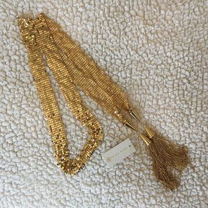 Trina Turk Gold Bead Tassel Belt
